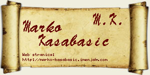 Marko Kasabašić vizit kartica
